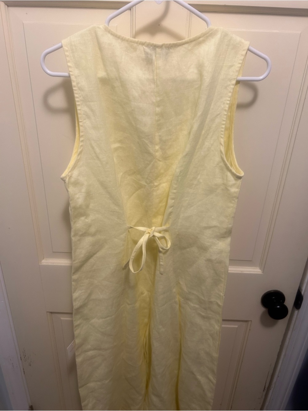 Nomad The Label Sleeveless V-Neck Wide-Leg Jumpsuit in Pale Yellow NWT - Picture 8 of 10